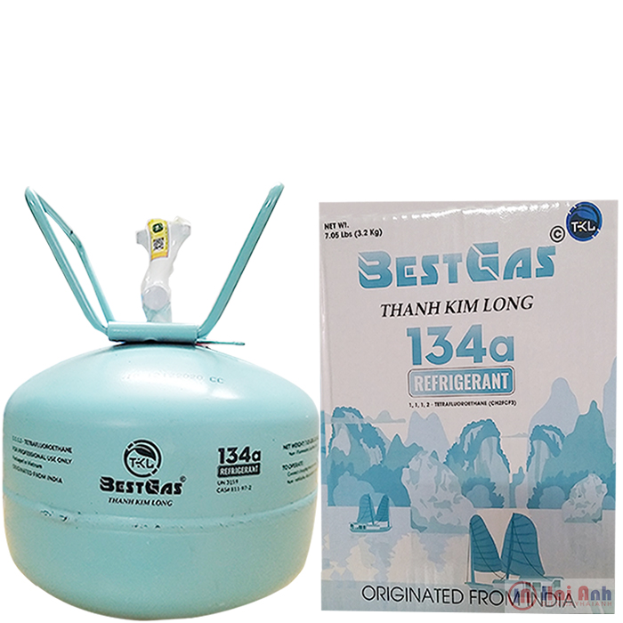 Gas Lạnh R134A Ấn Độ Bestgas Bình Nhỏ 3.2Kg