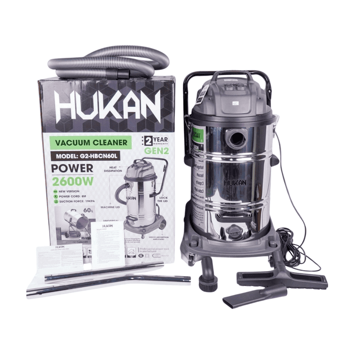 Máy Hút Bụi Công Nghiệp 60 Lít, 2600W (GEN2) Hukan G2-HBCN60L