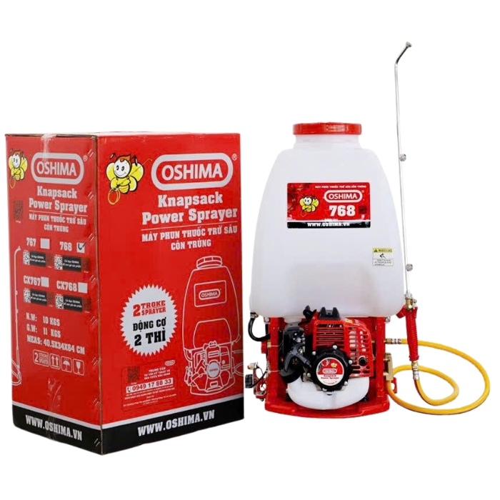 Máy xịt thuốc sâu chạy xăng Oshima 768 đỏ